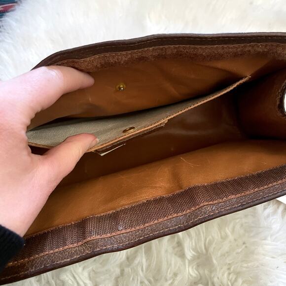 Gucci Vintage Clutch Brown Web Bag Logo Monogram Interlocking GG Stripe - Picture 16 of 16